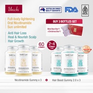 【Official】【6 pcs】Unichi Nicotinamide Gummy 180 Gummies Rose Hydrolysed Marine Collagen/Hair Boost 2.