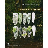 Fairycore Press-On Nails | Dragonfly 3D press on Nails | 3D floral Press On Nails | Luxury Press On 
