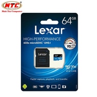 Thẻ nhớ MicroSDXC Lexar 64GB 633x A1 V30 U3 4K 95MB/s - kèm Adapter (Xanh) - Nhất Tín Computer