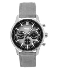 [Creationwatches] Casio Edifice Analog Chronograph Leather Strap Grey Dial Quartz EFR-575C-8A 100M M