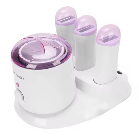 4 in 1 Wax Heater Anti Scald 3 Roll On Wax Warmer Single Pot Transparent Lid 220W for Home Use ABS H