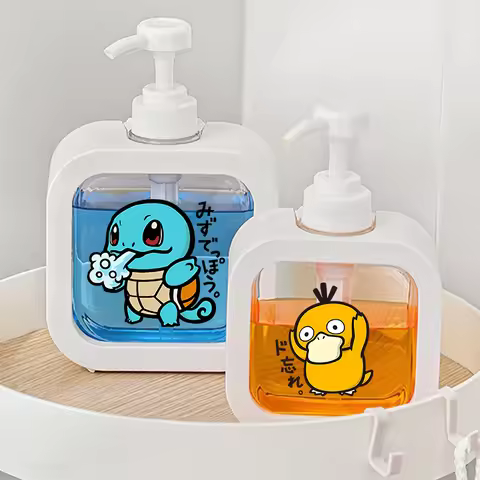 1PCS Pokemons Soap Dispenser White Liquid Lotion Hand Pump Soap Dispenser Refillable Shampoo Bottle 
