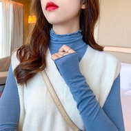 Korea Korea 2026 Agaric Edge Half High Collar Solid Color Bottoming Shirt Women Autumn New Style All