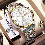 TRILLION ID Jam Tangan Pria BINBOND Terlaris 2024 Kaca Diamond Anti Air Original Luminous Fashion An