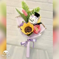 【畢業/謝師/生日禮物】角落生物白熊不織布手作花