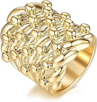 New Heavy 9ct Gold-Plated XXXL Keeper Ring with Sizes | Thick Plating, 39g Weight, Size 12 (UK Size 