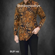 Long Sleeve batik Shirt For Men With manggar motif