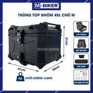 High quality 45L M-shaped aluminum box, motorbike aluminum box 22l 28l 36l 55L motorbike helmet box