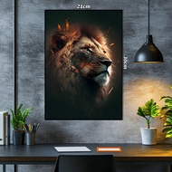 Lion Art digital poster Art paper Size 21x30 Includes Lamination