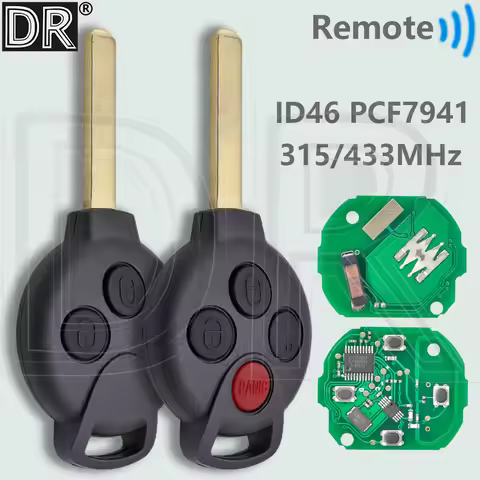DR KR55WK45144 ID46 PCF7941 315/433MHz Car Remote Key For Mercedes Benz Smart Smart Fortwo 451 2007-