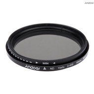 Andoer 49mm ND Fader Neutral Density Adjustable ND2 to ND400 Variable Filter for DSLR Camera