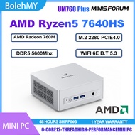MINISFORUM UM760 Plus MINI PC AMD Ryzen5 7640HS win11 Tri-Screen Display DDR5 Radeon760M MINI PC