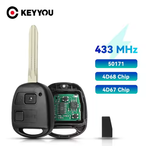 KEYYOU Remote Car Key Shell Case For Toyota Camry Land Cruser 120 Prado 2 Buttons 433MHz TOY43 Blade
