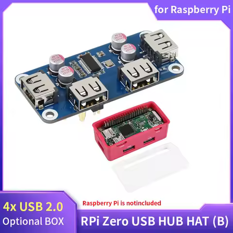 Raspberry Pi Zero USB HUB HAT (B) Expansion Board 4x Extended USB 2.0 Ports Optional USB HUB BOX for