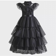 Wednesday Halloween Adams family dress children adult Adam family cosplay Wednesday black frilly dre