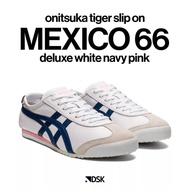 Onitsuka Tiger Mexico 66 Deluxe White Navy Pink 100% Original Sneakers Casual Pria Wanita Sepatu Ori