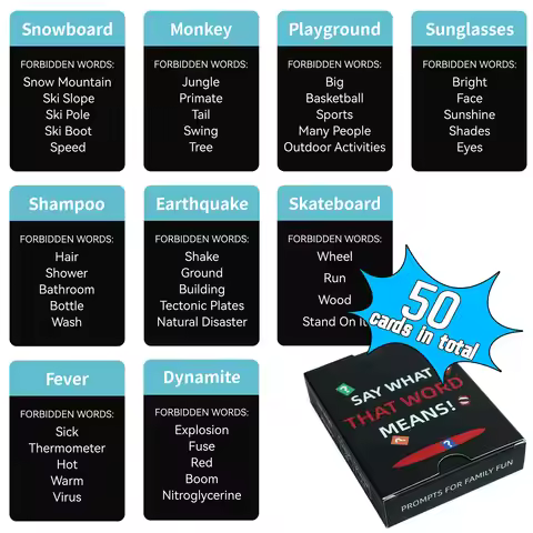 Say What That Word Mean, Adult Word Description Tabletop Game Cards Guessing Game Card for Fun Educa