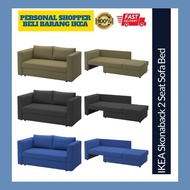 IKEA Skonaback 2 Seat Sofa Bed Two Seater SKÖNABÄCK Sofa-Bed Blue Grey Dark Yellow Olive Green