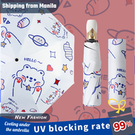 Kiss Bear Three Folding Automatic fibrella original  uv protection windproof  Pocket  Umbrella  Payo