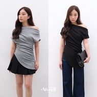 SERENITY Nash Asymmetrical Draped Top - Atwell Apparel