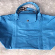 Longchamp Cuir Medium Blueberry