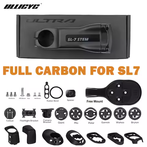 ULLICY For SL7 Full Carbon Stem Bicycle Ultralight 140g Bike Stem Aero Integrated Internal Wiring Hi