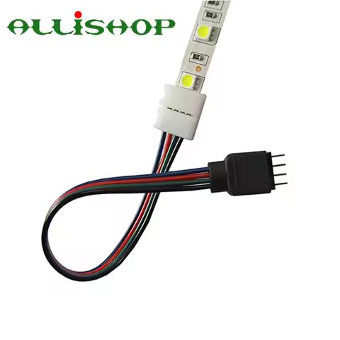 1Pcs 15cm 5050 RGB 4 pin LED Strip Light connectors Strip to Power Adaptor 4 Conductor 10mm Wide con
