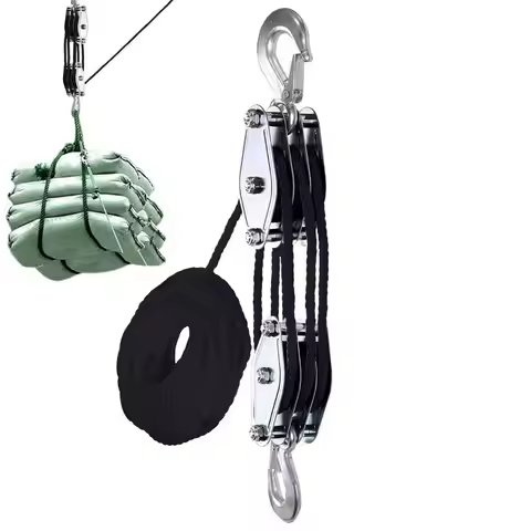 Block and Tackle Pulley Hoist 2200 Lbs Breaking Strength Block and Tackle Pulley Pulley Block 1100lb