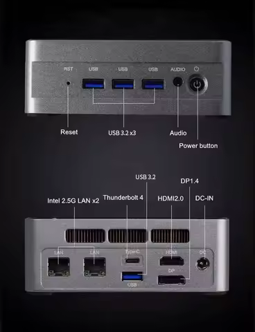 Topton Metal Nuc Gaming Mini PC Intel i7 1365U ES 10 Cores, 2*DDR5, 2*2.5G LAN Firewall Computer Thu