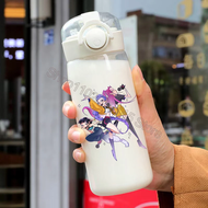 【สินค้าที่มีประโยชน์】 ขวดน้ำ K Pop Demon Hunters พร้อมหลอดดูด ลายการ์ตูนน่ารัก พิมพ์ลายขวดพลาสติกสำห