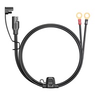 12-24V Ring Terminal SAE to Ring Connectors Extension Cord 6FT 18AWG 12-24V Charger Cable for Motorc