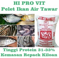 TERLARIS Pakan Ikan Hi Pro Vite 1kg Protein Tinggi Pelet Ikan Air Tawar Lele Gurame Bawal Nila Pele