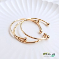 14K Solid Gold Round Bead Bracelet