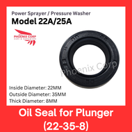 (22-35-8) Plunger Oil Seal / Piston for KC25 Kawasaki Belt Type Power Sprayer Pressure Washer