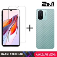 2 INC PACKAGE 1 Tempered Glass XIAOMI REDMI 12C Quality Clear Glass - REDMI 12C