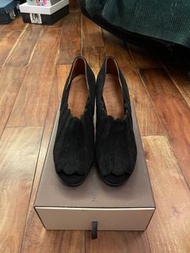 Mihara黑色露趾高踭鞋