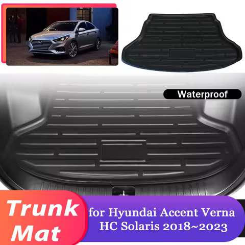 Car Trunk Mat for Hyundai Accent Verna HC Solaris 2018~2023 Luggage Waterproof Rug Cargo Boot Pad Li