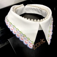 iCONiC ORYX COLLAR #9058 ปกเสื้อ ปักลาย ปักไข่มุก คริสตัล ปกเสื้อเชิ้ต เสื้อแฟชั่น เสื้อแฟชั่นผญ เสื