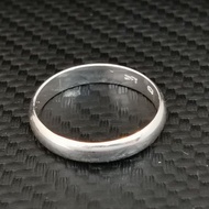 925 Pure Silver 4mm Curb Plain Ring. cincin Perak 925 Belah Rotan.