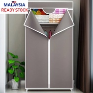 Home Living Furniture Zip Type Single Stackable Wardrobe Storage Cabinet Organizer Almari Rak Baju Pakaian拉链式单人布衣柜
