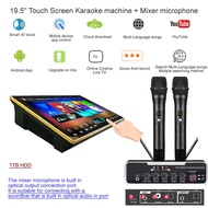 Karaoke System,19.5'' Touch screen karaoke machine with 1TB HDD,Mixer,Microphone all in one sound equipment built in optical audio port.Multi-Language songs on cloud,