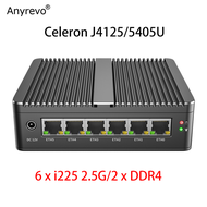 Fanless Soft Router Intel Celeron J4125 Quad Core Mini PC 2.5G Firewall Server for pfSense OPNsense 
