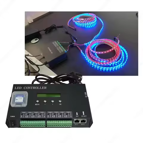 H807SA 8port Artnet DMX To SPI LED Pixel Controller Support SD Card DMX512 Console LED Stage Light D