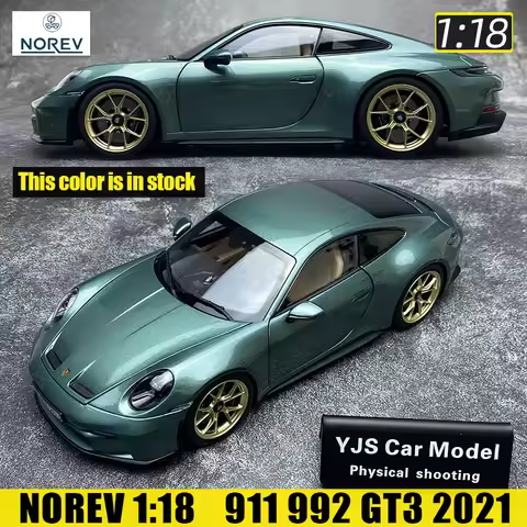 NOREV diecast model 1:18 911 992 GT3 2021 Malachite Green metallic metal car model ornament Collecti