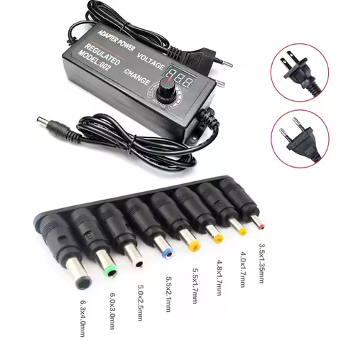 Adjustable AC Power Supply 3V-24V 3A AC DC 8 Plug Connect Universal Adapter Adjustable AC TO DC 220V