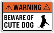 2 x Beware of Cute Dog Animal Puppy Dog Car Bedroom Door Kids Girls Birthday Christmas Gift Decal #7