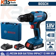 Mesin Bor Baterai Cordless Impact Bosch 13mm 18V (2 Baterai) GSB 183-LI