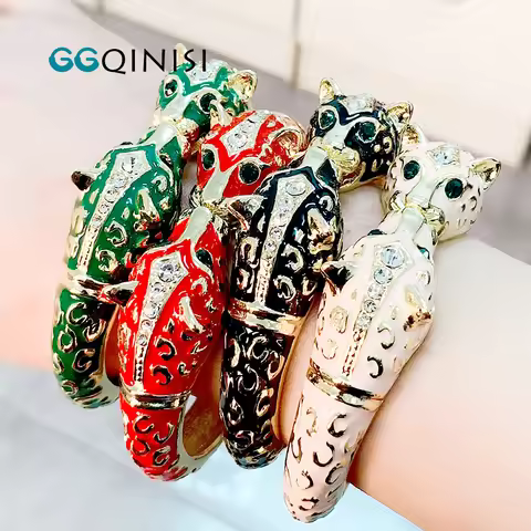 Unique Design Animal Style Statement Cuff Bracelets Bangles for Women Fashion Enamel Colorful Luxury