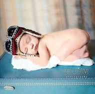 [Z327] Handmade Glasses Airplane Hat Newborn Hundred Days Photo Full Moon Photography Suit Woven Chi
