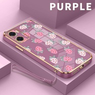 Soft Case For OnePlus Nord N20 SE Strawberrys Silicone 6D Golden Chromic Casing hp